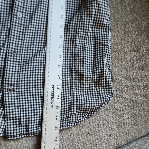 John Varvatos Black White Gingham Button Down Shirt Men’s Designer - Picture 10 of 11
